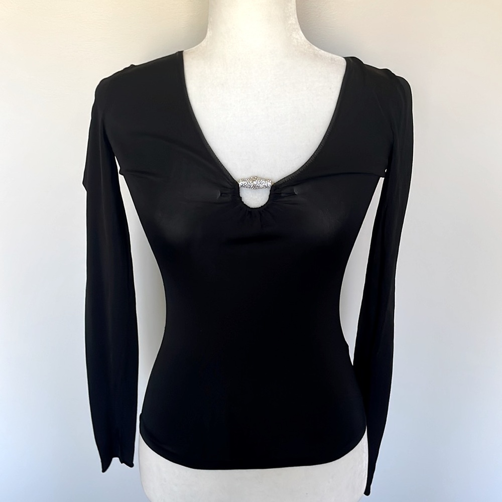 Gucci Black Top with Metal Embellishment XS
